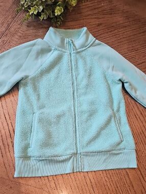 Xersion Light Aqua Sherpa-Lined Knit Jacket Size M 10/12